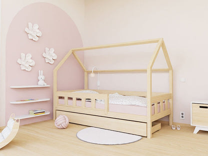 Under-bed wooden drawer on wheels