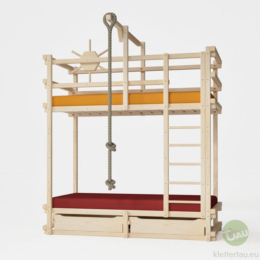 Abenteuer-Etagenbett aus Holz – extra hoch