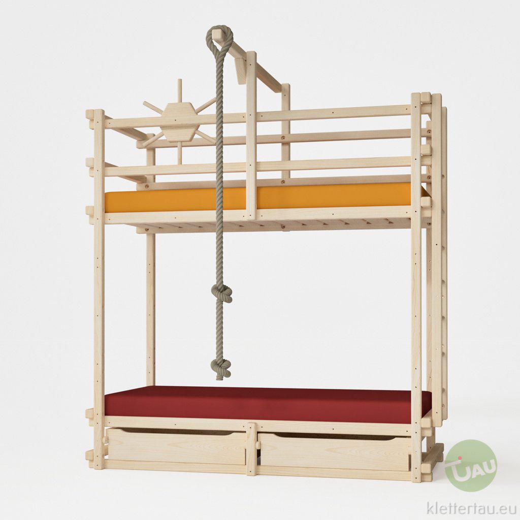Abenteuer-Etagenbett aus Holz – extra hoch