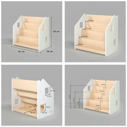 Boekenplankhuizen, verschillende kleuren