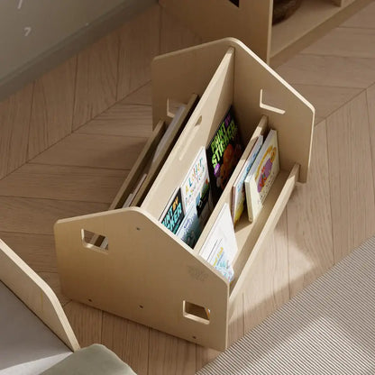 Dubbelzijdige boekenkast op wielen
