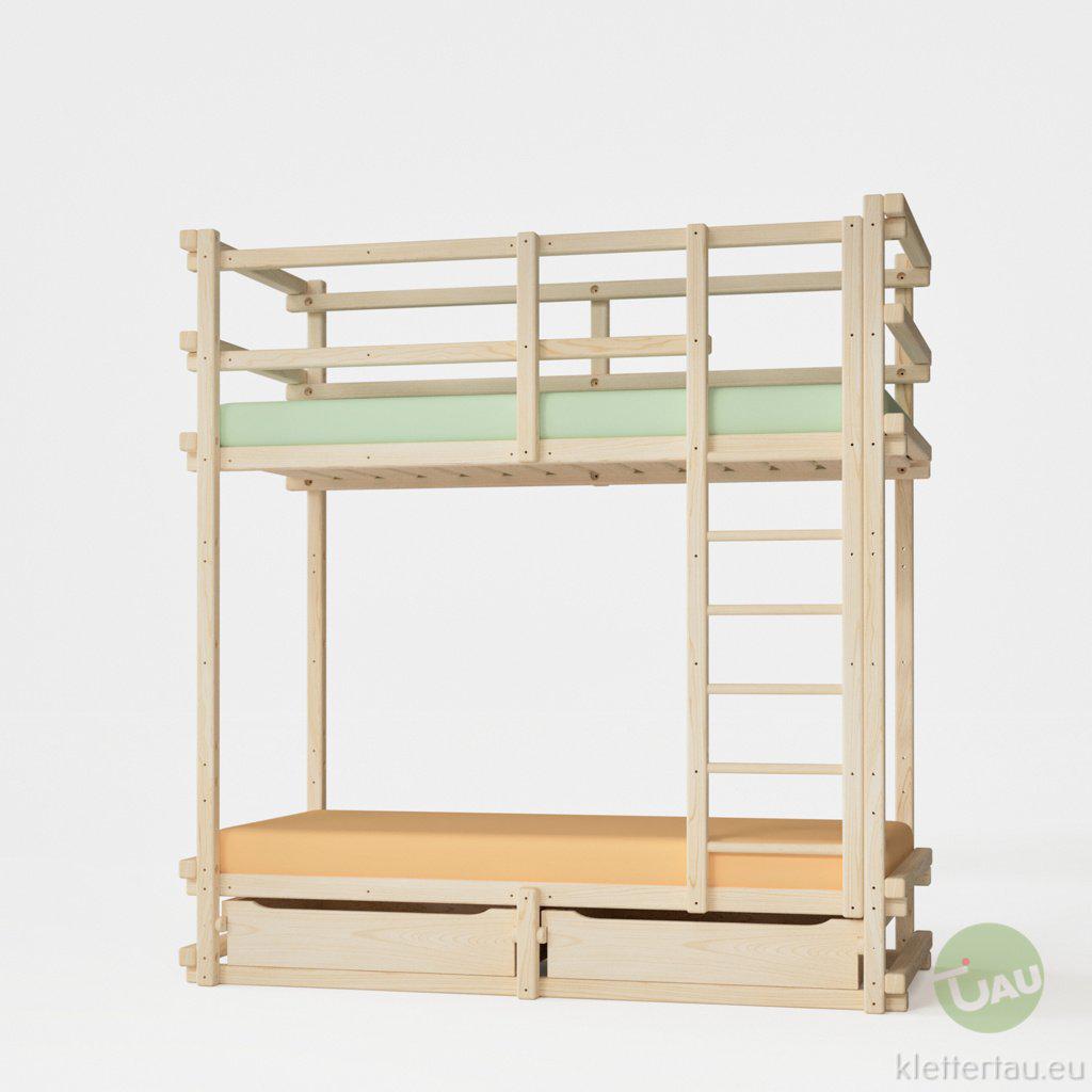 Etagenbett aus Holz  - extra hoch