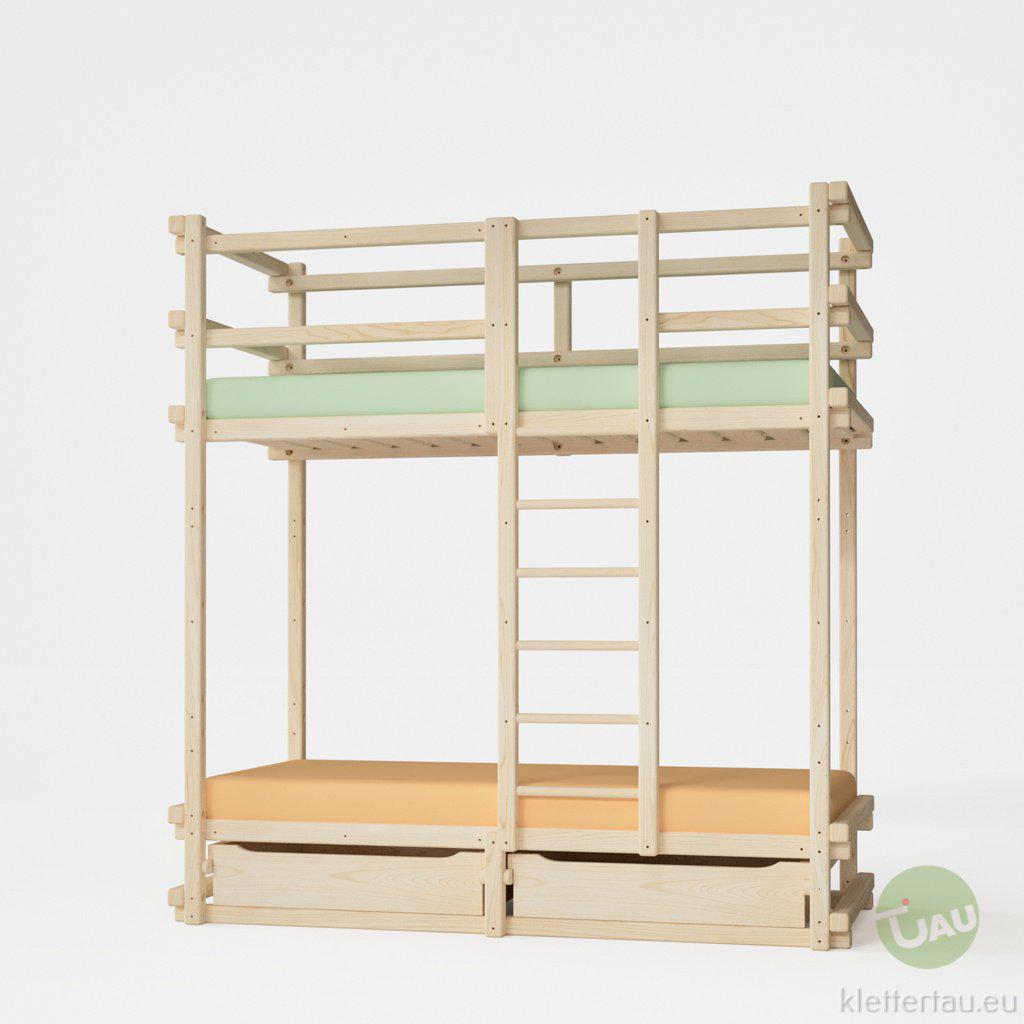 Etagenbett aus Holz  - extra hoch