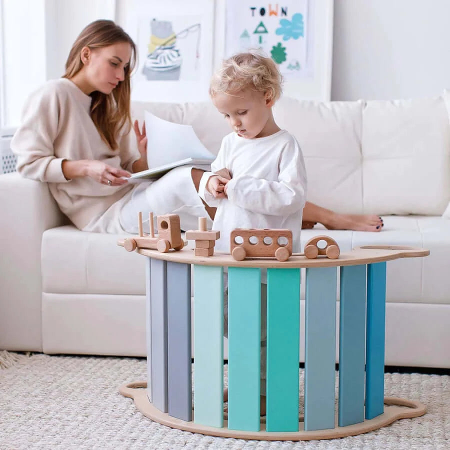 Montessori Kletterbogen Mint mit Rutsche / Leiter