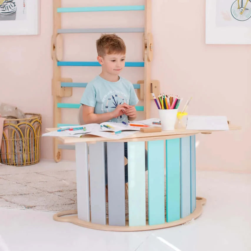 Montessori klimboog Mint met glijbaan/ladder