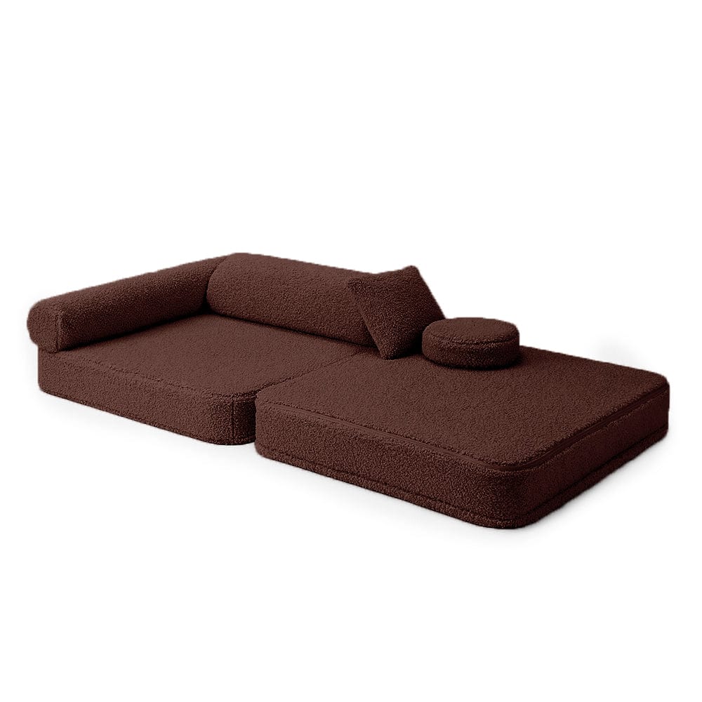 Kindersessel 3-in-1 Bearly - Faltbare Kindercouch & Spielmatratze - Soft Teddy Edition