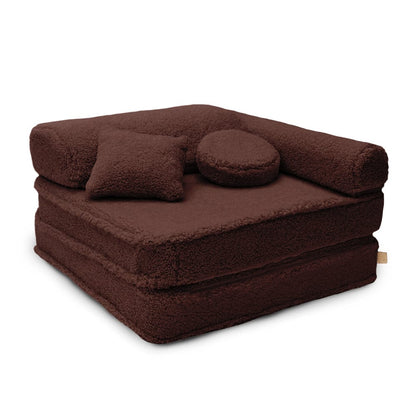 Kindersessel 3-in-1 Bearly - Faltbare Kindercouch & Spielmatratze - Soft Teddy Edition