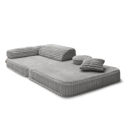 Kindersessel 3-in-1 Churros - Faltbare Kindercouch & Spielmatratze - Plüschcord Edition
