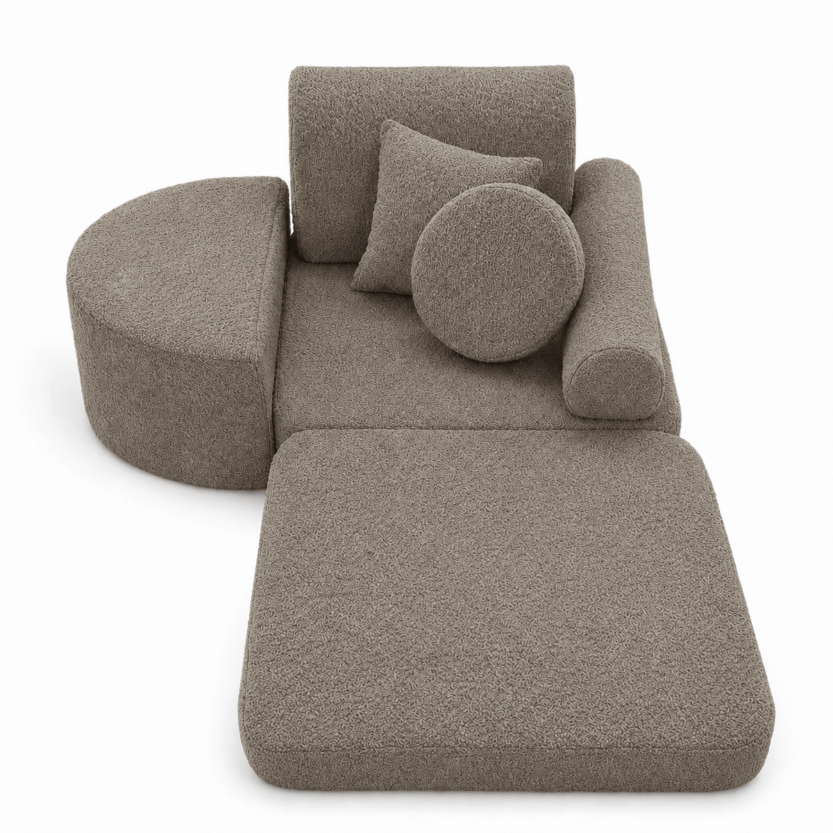 Kindersessel 3-in-1 Max Bouclé - faltbare Kindercouch & Spielmatratze