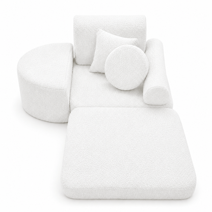 Kindersessel 3-in-1 Max Bouclé - faltbare Kindercouch & Spielmatratze