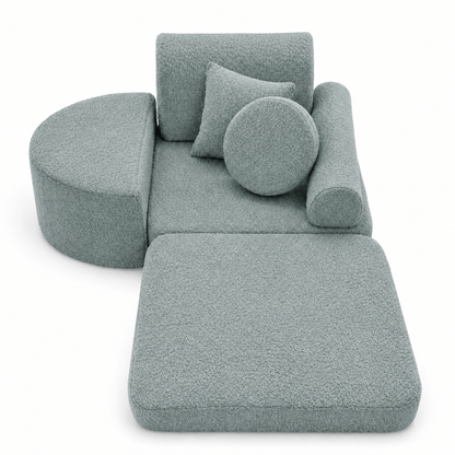Kindersessel 3-in-1 Max Bouclé - faltbare Kindercouch & Spielmatratze