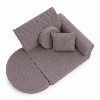 Kindersessel 3-in-1 Max Premium Cord - faltbare Kindercouch & Spielmatratze - Slim Cord Edition
