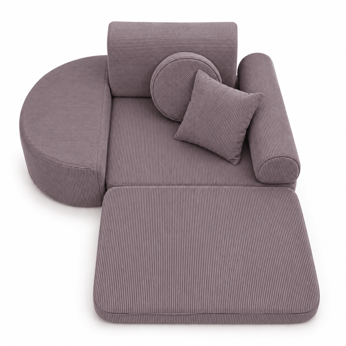 Kindersessel 3-in-1 Max Premium Cord - faltbare Kindercouch & Spielmatratze - Slim Cord Edition