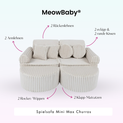 Spielsofa Mini Max Churros - Plüschcord Edition