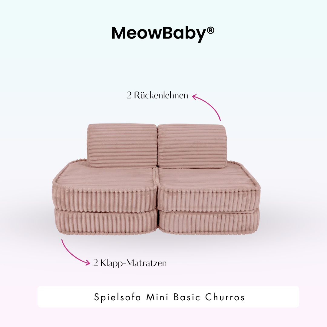 Spielsofa Mini Basic Churros - Plüschcord Edition