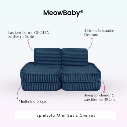 Spielsofa Mini Basic Churros - Plüschcord Edition