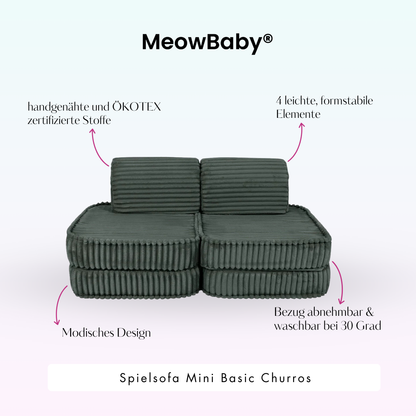 Spielsofa Mini Basic Churros - Plüschcord Edition