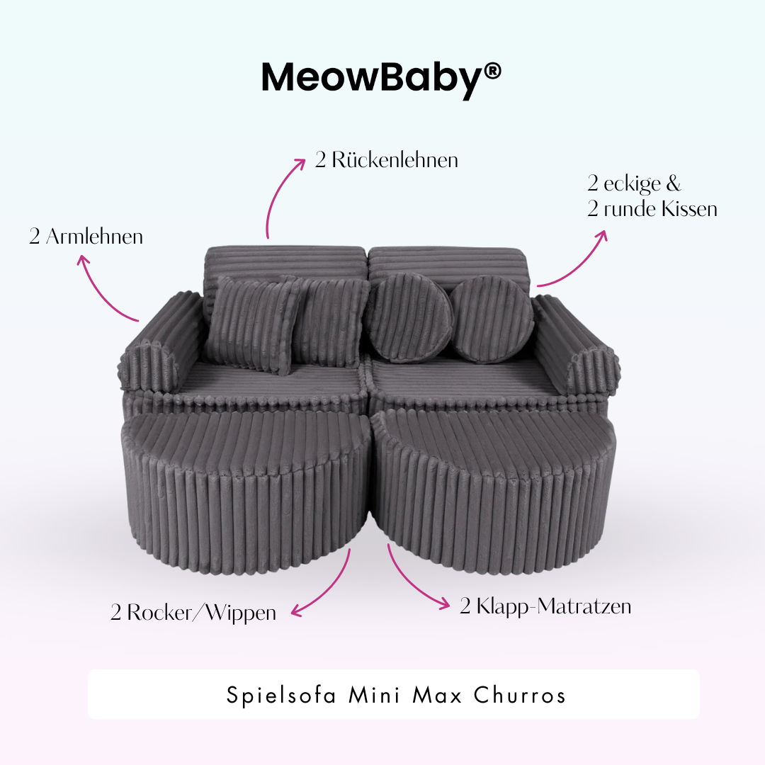 Spielsofa Mini Max Churros - Plüschcord Edition