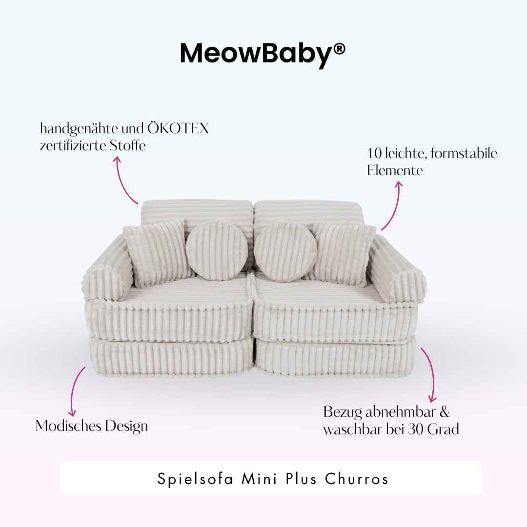 Spielsofa Mini Plus Churros - Plüschcord Edition