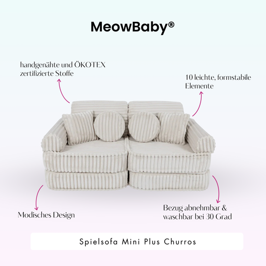 Spielsofa Mini Plus Churros - Plüschcord Edition