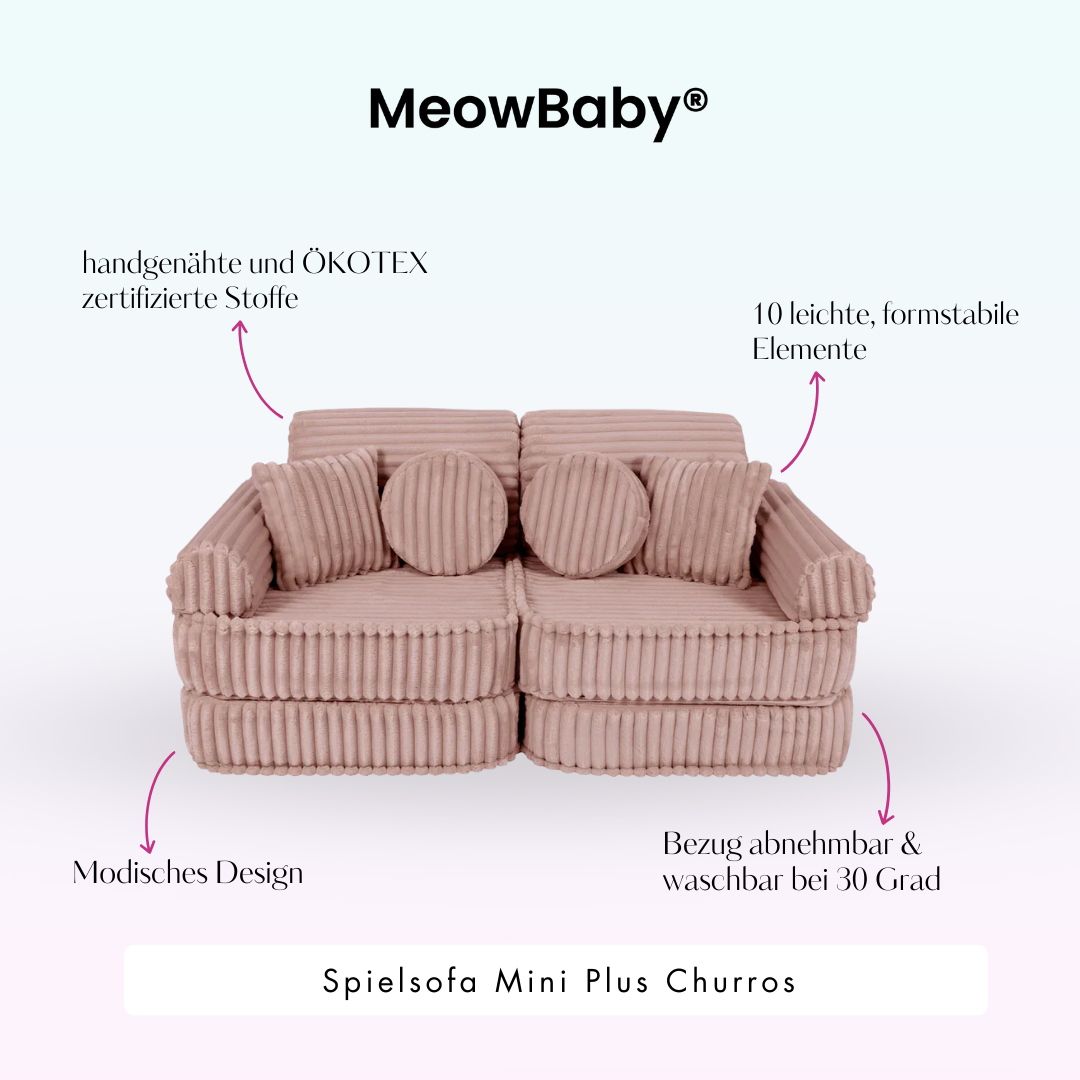 Spielsofa Mini Plus Churros - Plüschcord Edition