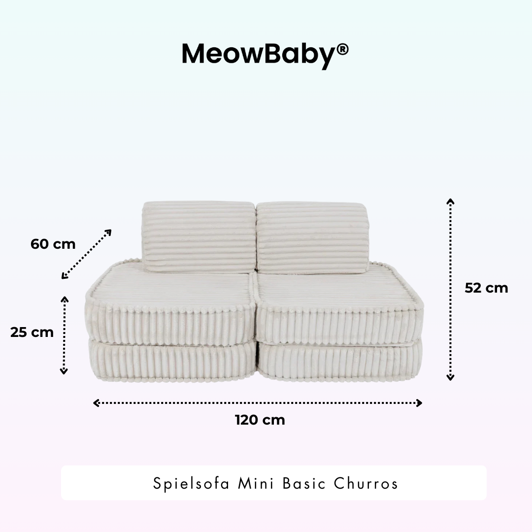 Spielsofa Mini Basic Churros - Plüschcord Edition