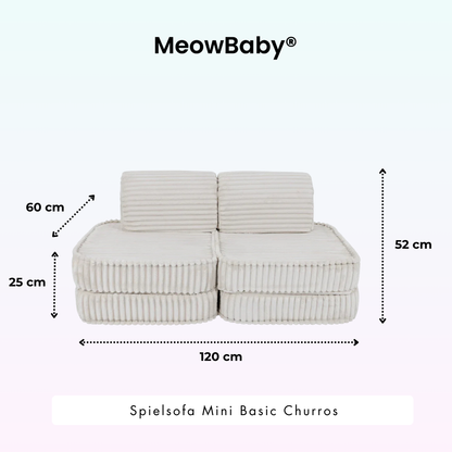 Spielsofa Mini Basic Churros - Plüschcord Edition