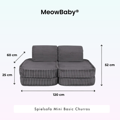 Spielsofa Mini Basic Churros - Plüschcord Edition