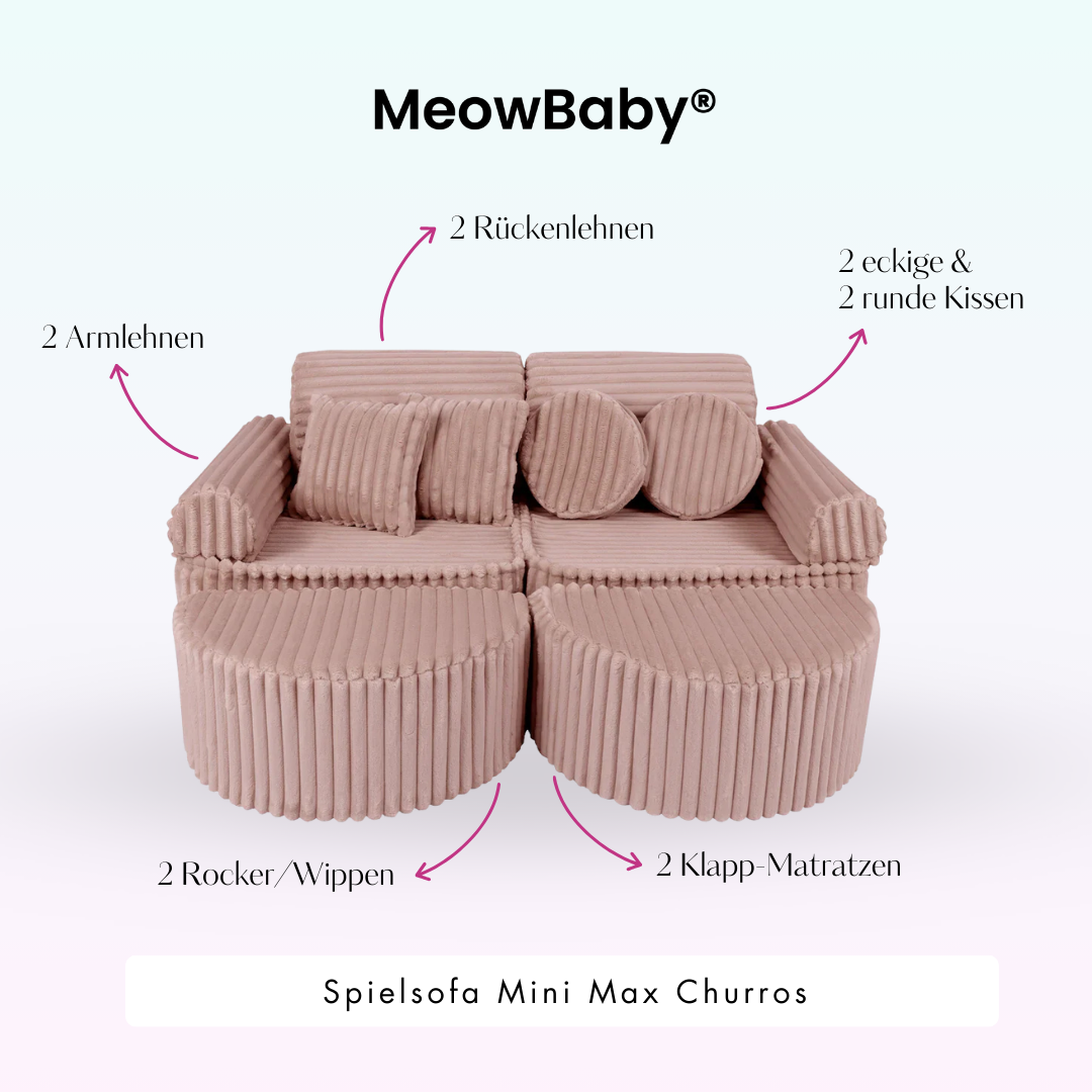 Spielsofa Mini Max Churros - Plüschcord Edition