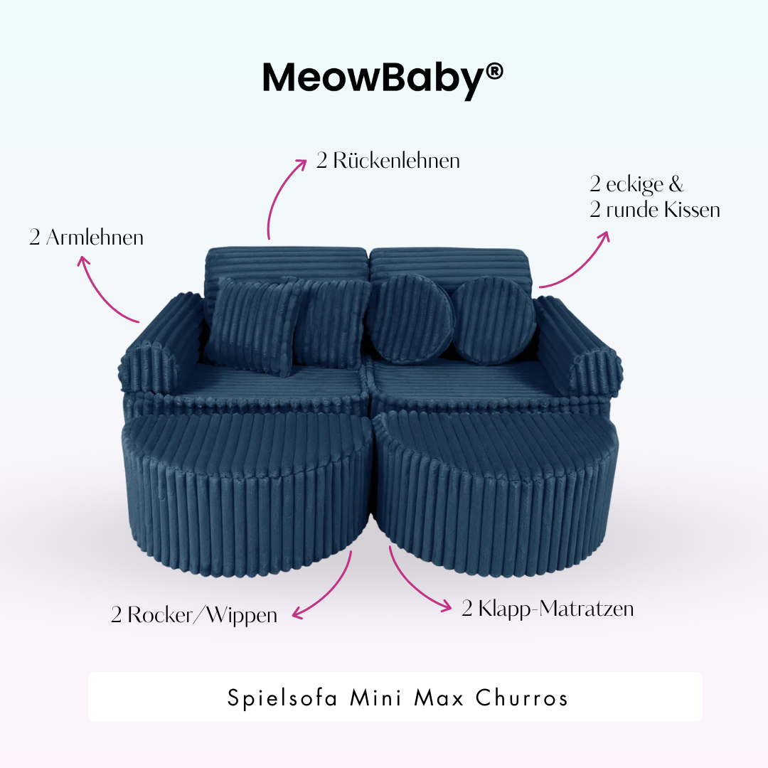 Spielsofa Mini Max Churros - Plüschcord Edition