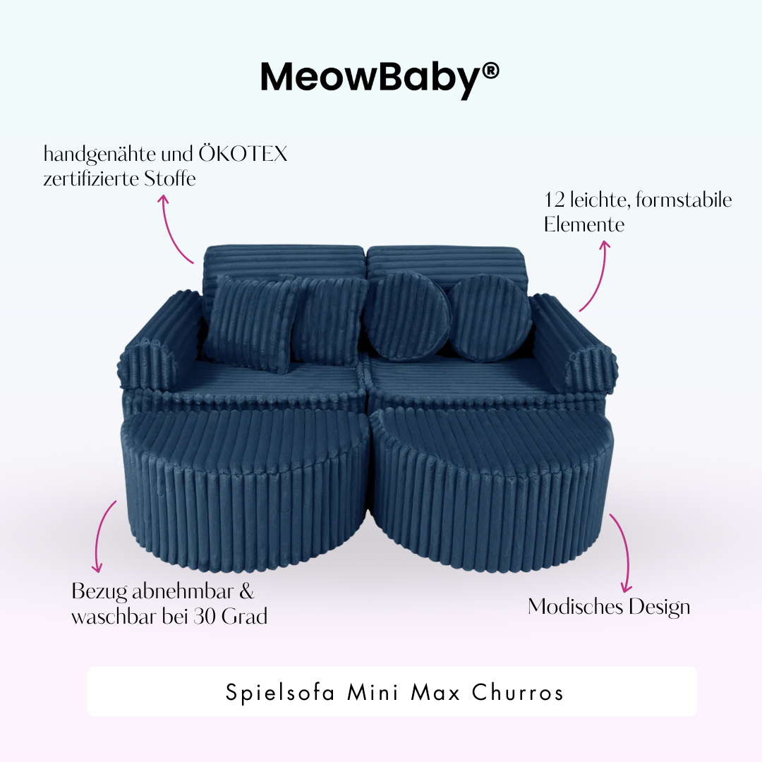 Spielsofa Mini Max Churros - Plüschcord Edition