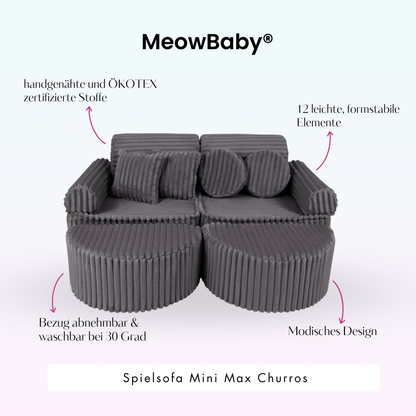 Spielsofa Mini Max Churros - Plüschcord Edition