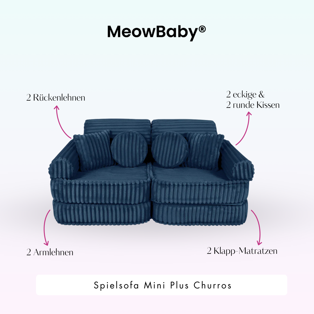 Spielsofa Mini Plus Churros - Plüschcord Edition