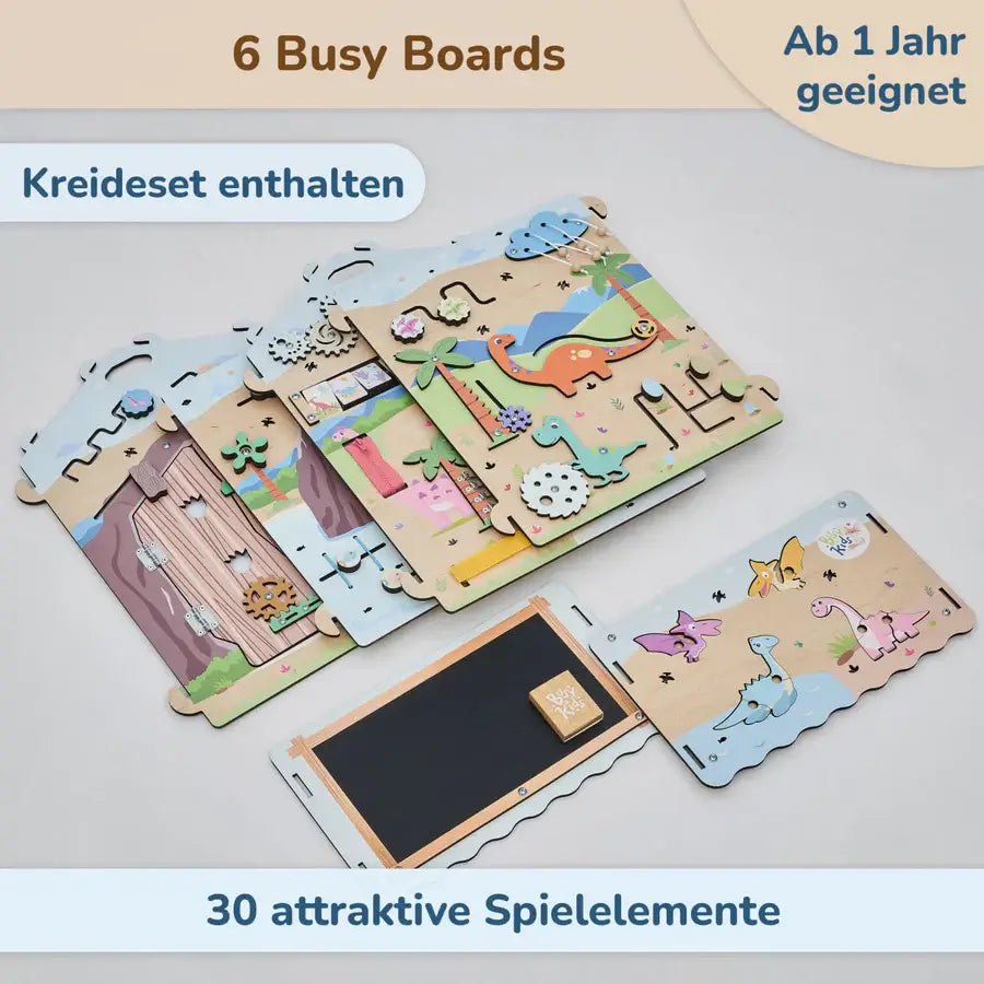 Motorikhaus / Activity Board Dino mit Beleuchtung