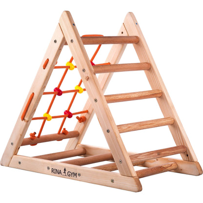 Klimdriehoek COMPACT met ladder &amp; klimnet, verschillende kleuren