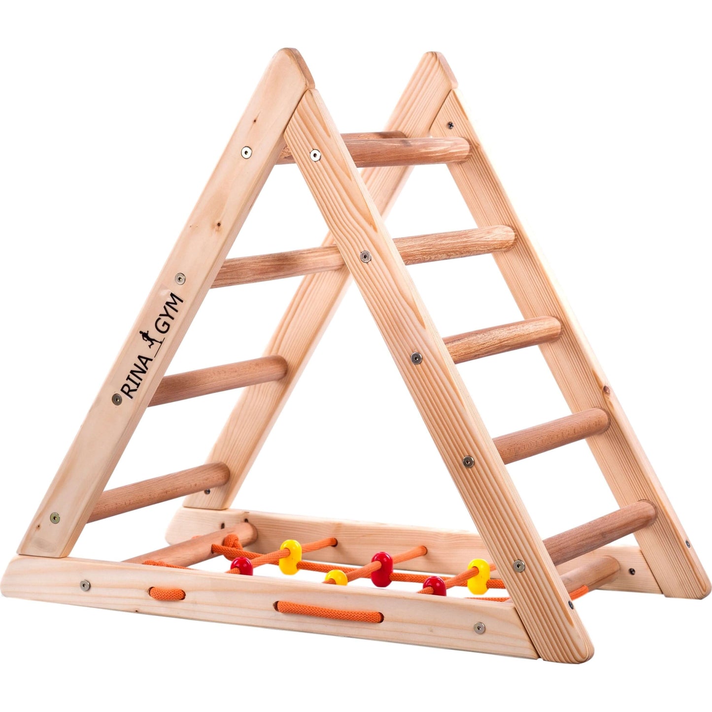 Klimdriehoek COMPACT met ladder &amp; klimnet, verschillende kleuren