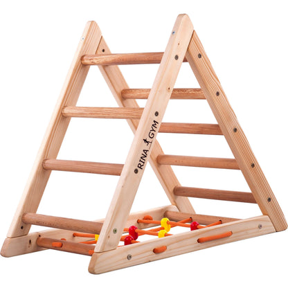 Klimdriehoek COMPACT met ladder &amp; klimnet, verschillende kleuren
