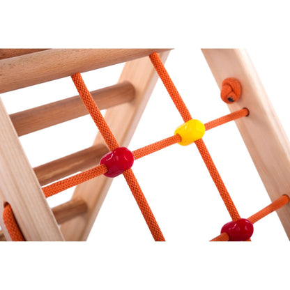 Klimdriehoek COMPACT met ladder &amp; klimnet, verschillende kleuren