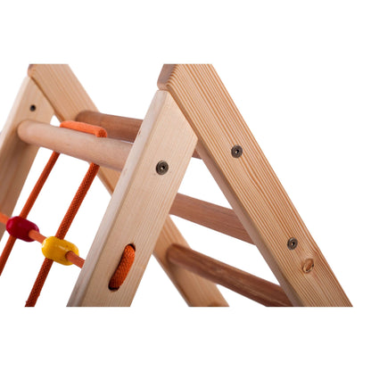 Klimdriehoek COMPACT met ladder &amp; klimnet, verschillende kleuren