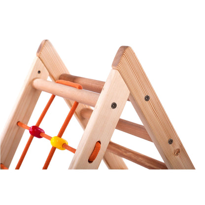 Klimdriehoek COMPACT met ladder &amp; klimnet, verschillende kleuren
