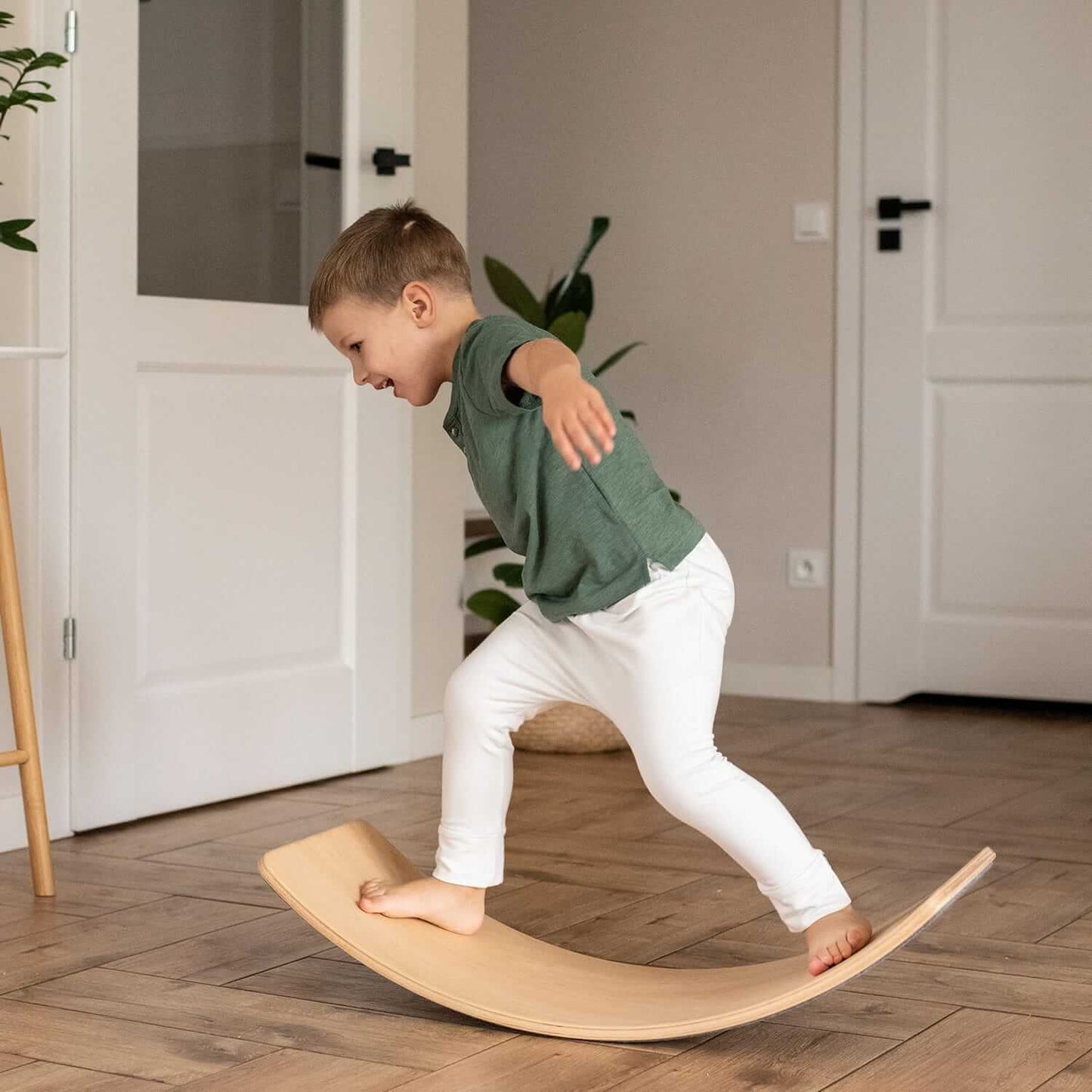 MeowBaby® Balance Board Balancierbrett aus Holz mit Filz