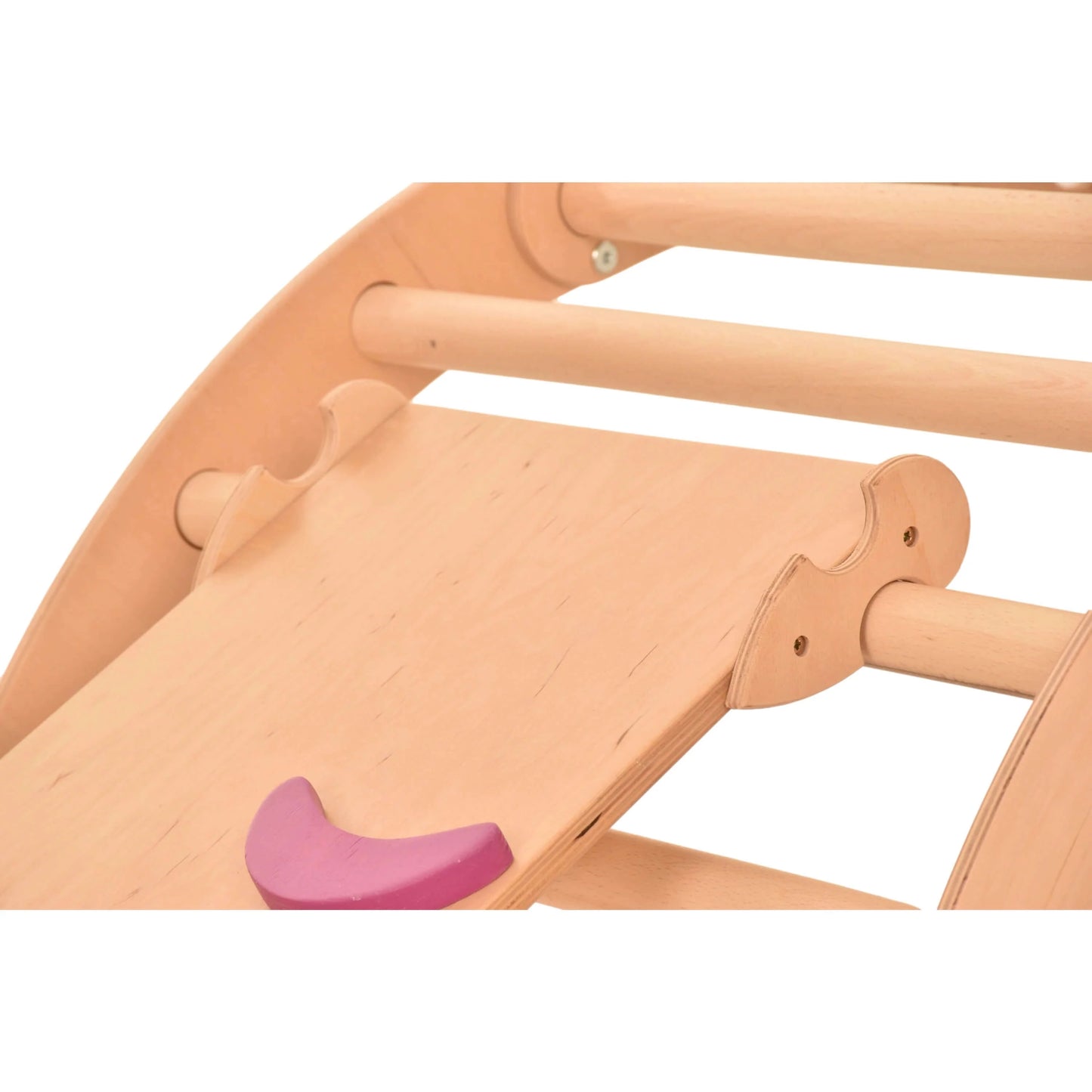 Sliding board with crescent handles - accessory for the climbing triangle