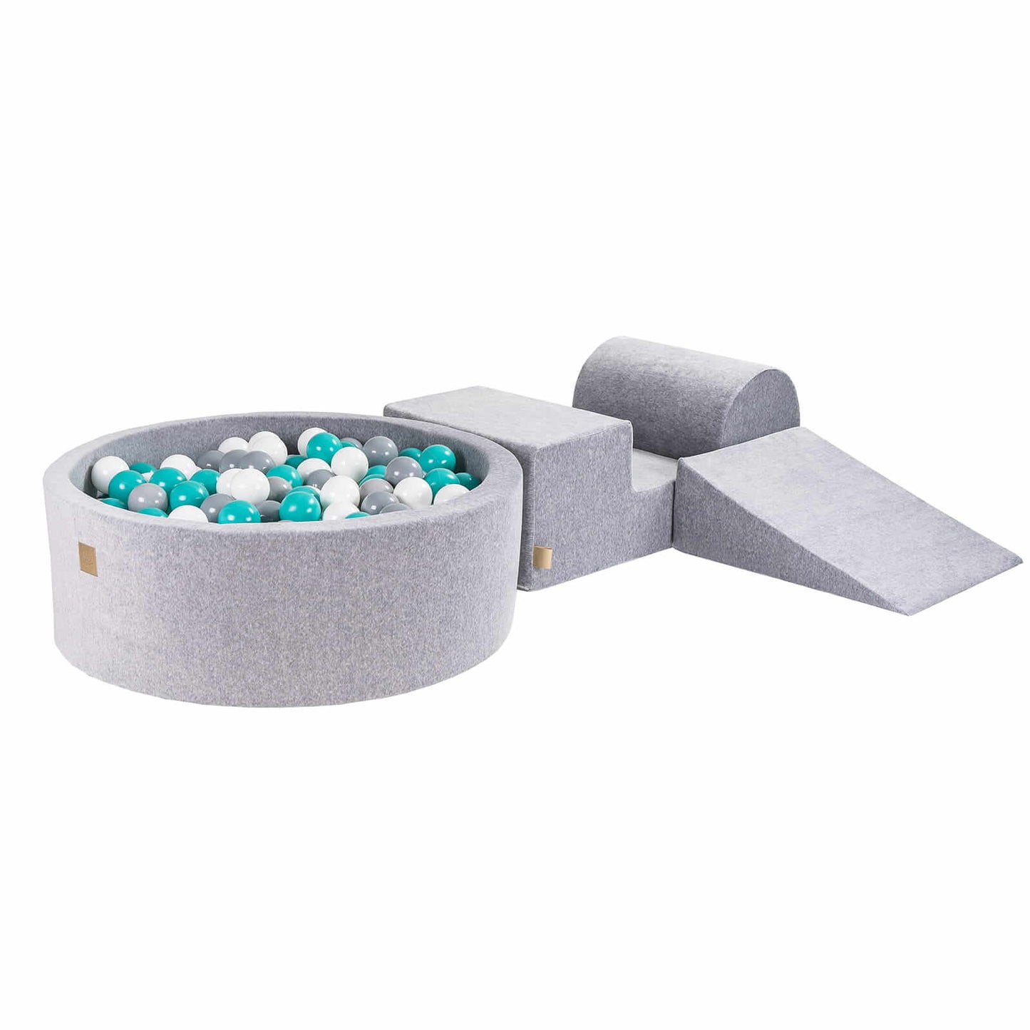 MeowBaby® Foam Play Set with Ball Pit + 200 Balls, Light Grey