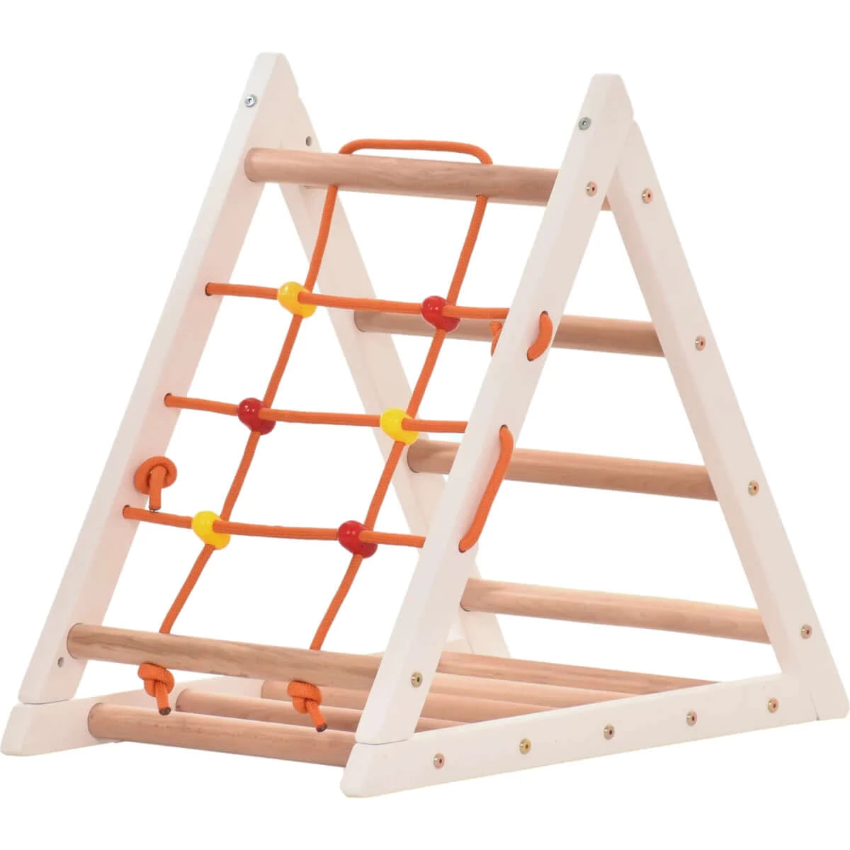 Klimdriehoek COMPACT met ladder, klimnet &amp; glijbaan, verschillende kleuren