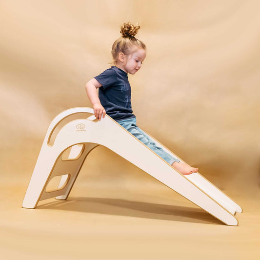 MeowBaby® Montessori glijbaan "Junior" van hout voor kleine kinderen