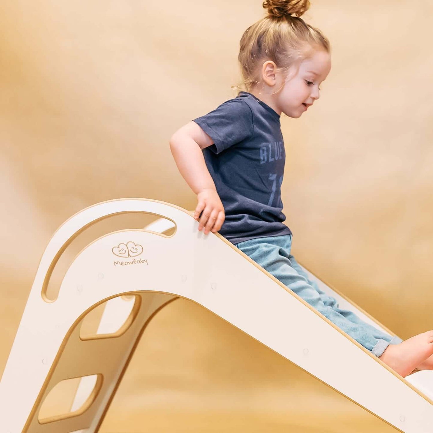 MeowBaby® Montessori slide "Junior" made of wood for small children