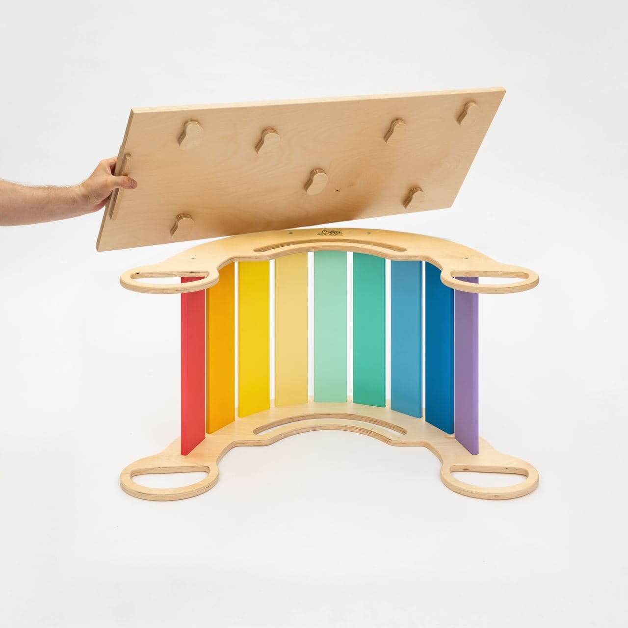 Montessori klimboog kleurrijk met glijbaan/ladder